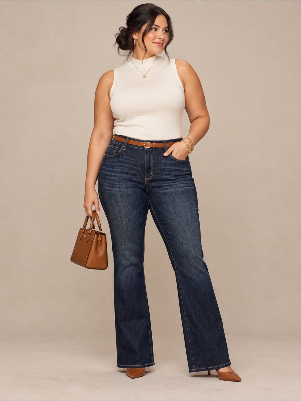 NWT Simply Vera Vera Wang Slimming Stretch Bootcut Jeans Dark Wash Size 24W